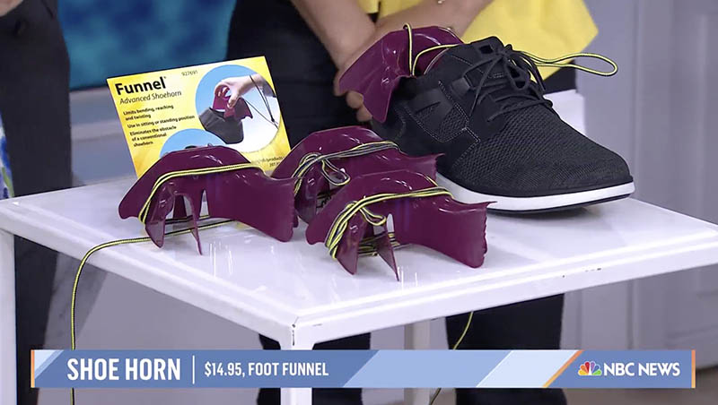 A screenshot from the Today Show featuring the Foot Funnel