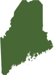 A silhouette of the State of Maine