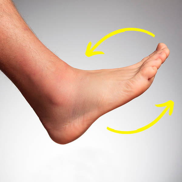 Drop Foot Exercise graphic, showing ankle circles